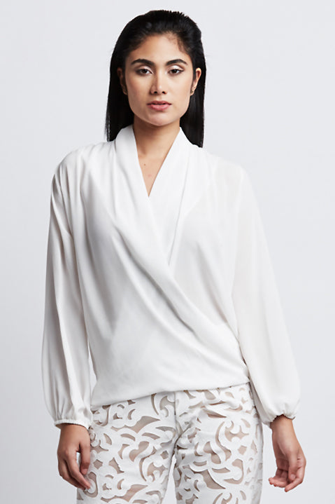 Ambrosia Georgette Crossover V-Neck Top