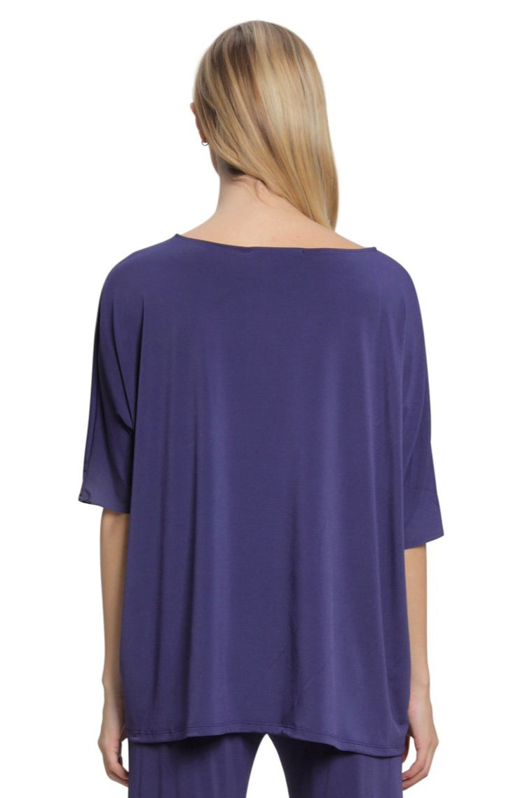 Rebe Two Tone Relaxed V Neck Top