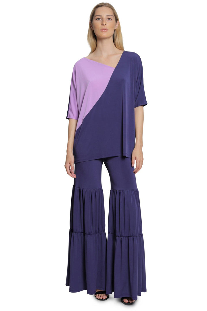 Rebe Two Tone Relaxed V Neck Top