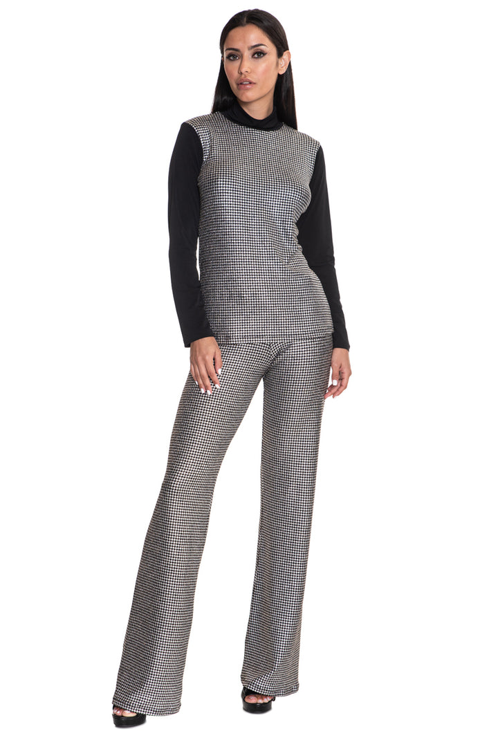 Leslie Silver Sequin Wide Leg Pants