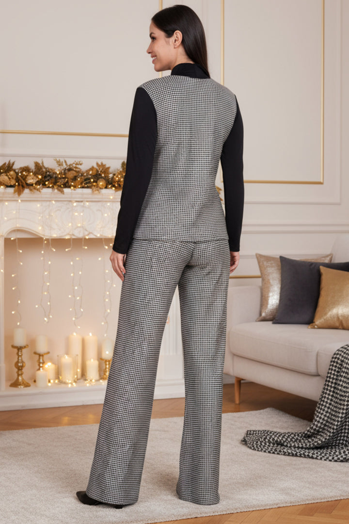 Leslie Liquid Silver Wide Leg Pants | Julian Chang