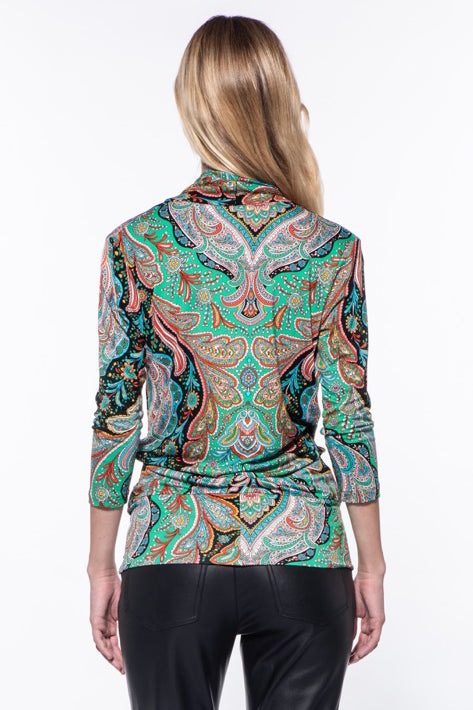 Anat Luxury Print Surplice Top