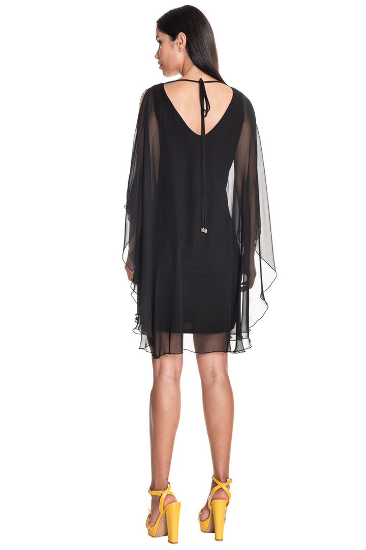 Avatar Draped Chiffon Shift Mini Dress