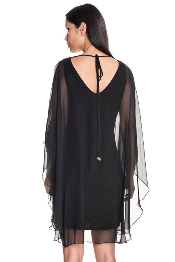 Avatar Draped Chiffon Shift Mini Dress