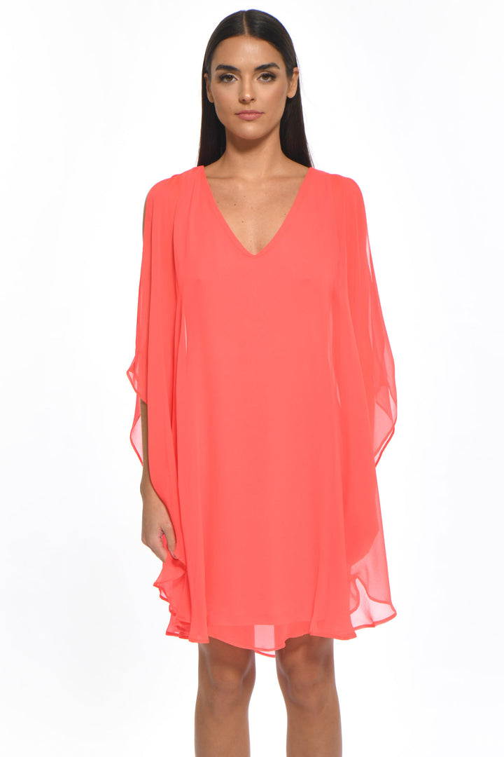 Avatar Draped Chiffon Shift Mini Dress
