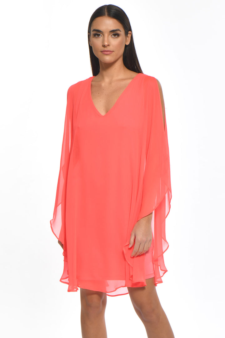 Avatar Draped Chiffon Shift Mini Dress