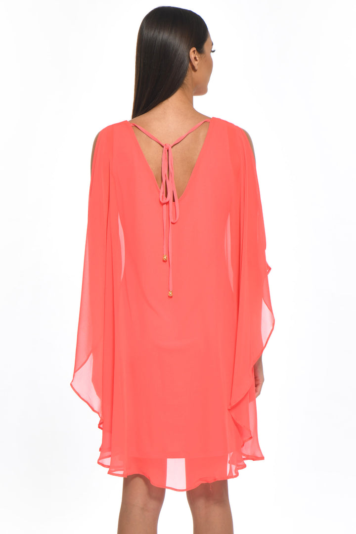 Avatar Draped Chiffon Shift Mini Dress