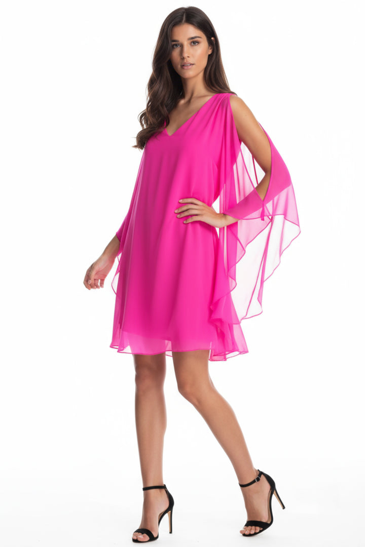Avatar Draped Chiffon Shift Mini Dress