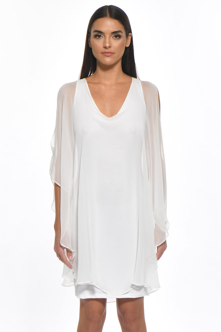Avatar Draped Chiffon Shift Mini Dress