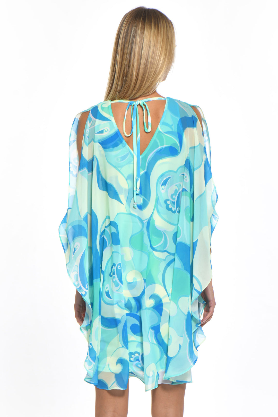 Avatar Draped Chiffon Print Mini Dress