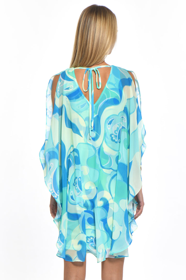Avatar Draped Chiffon Print Mini Dress