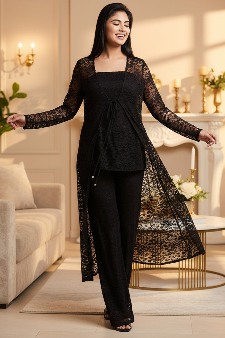 Carmen Sexy Black Lace Duster