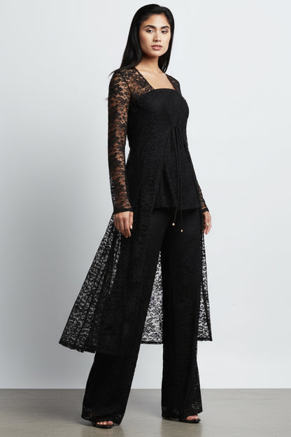 Carmen Sexy Black Lace Duster
