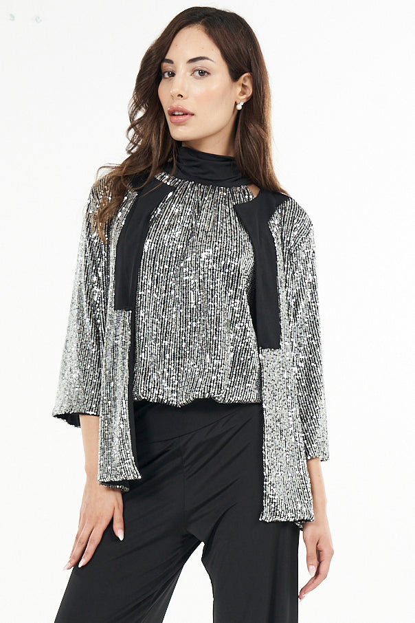 Game Luxury Silver Sequins Jacket | Julian Chang