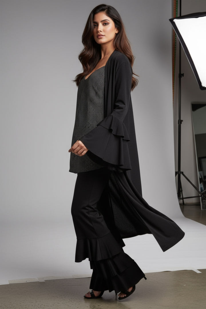 Tulla Luxury Ruffled Midi Duster