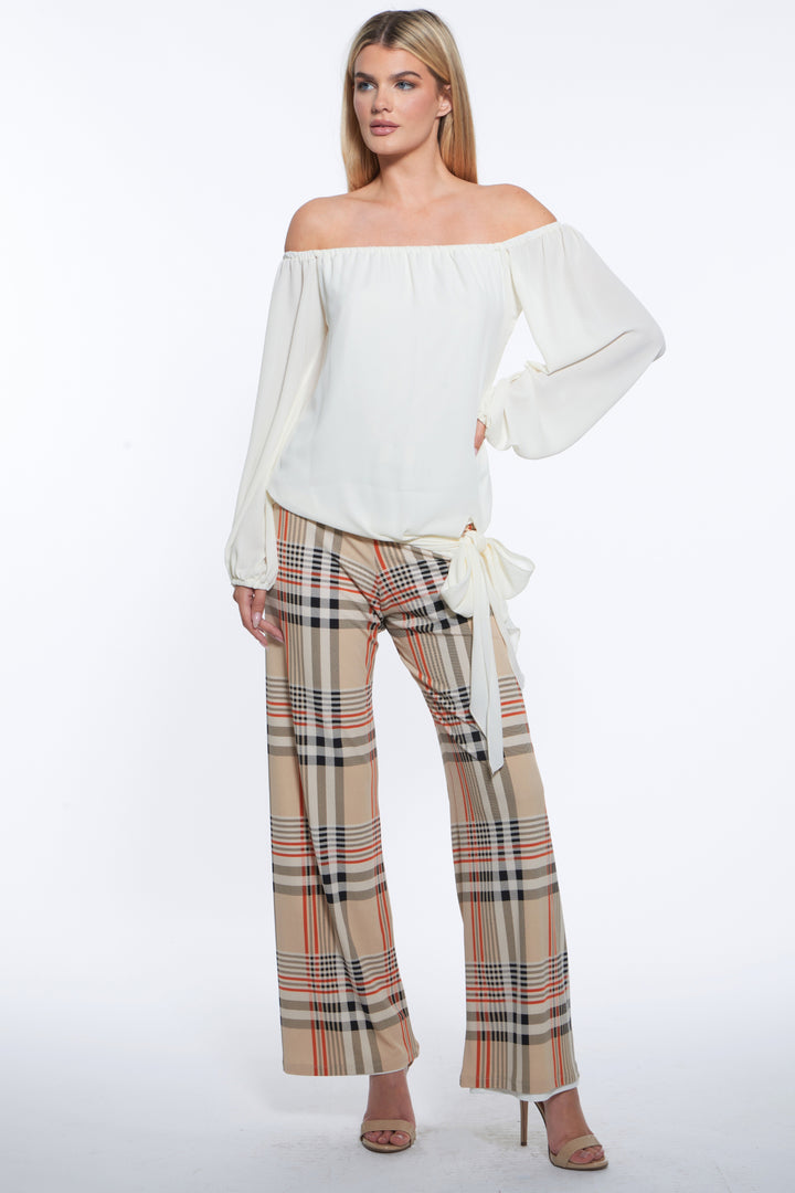 Luna Off the Shoulder Tie Hem Top