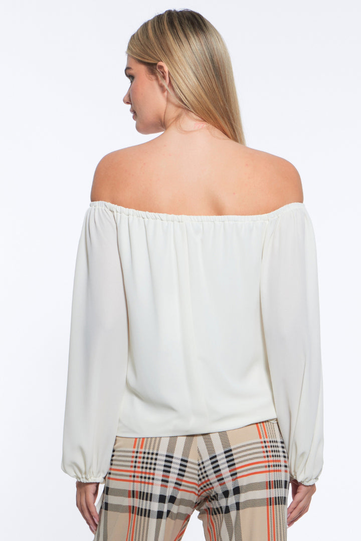 Luna Off the Shoulder Tie Hem Top