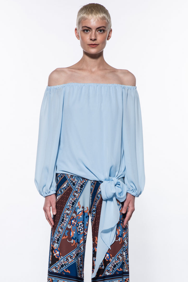 Luna Off the Shoulder Tie Hem Top