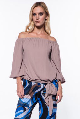 Luna Off the Shoulder Tie Hem Top
