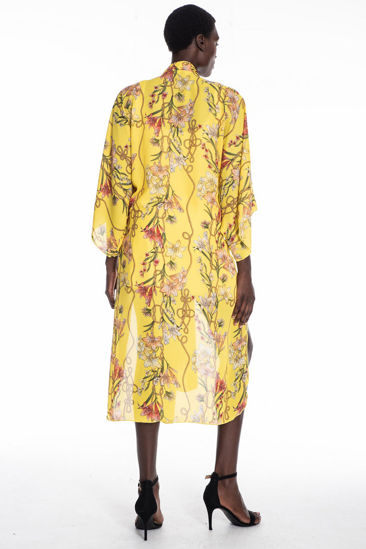 Nena Golden Lily Sheer Midi Duster