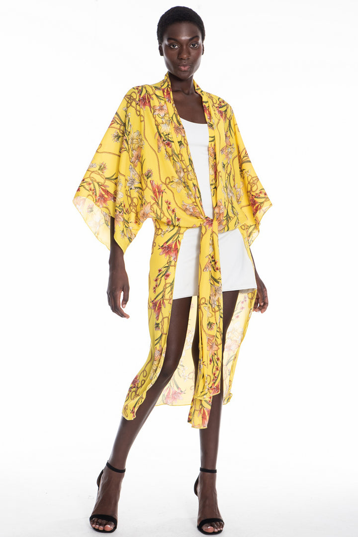 Nena Golden Lily Sheer Midi Duster