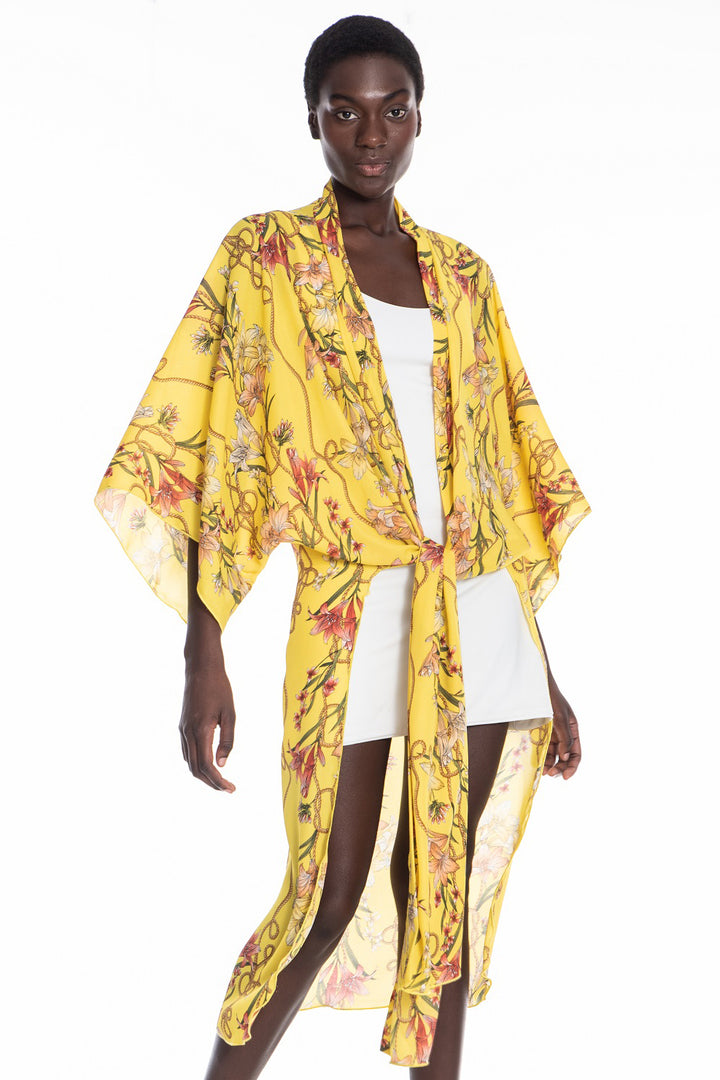 Nena Golden Lily Sheer Midi Duster