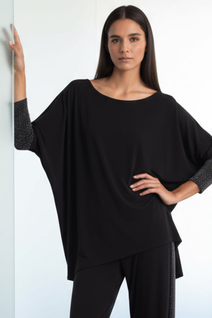 Square Metallic Cuff Tunic Top