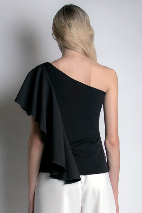 Caroline Ruffled One Shoulder Luxe Top