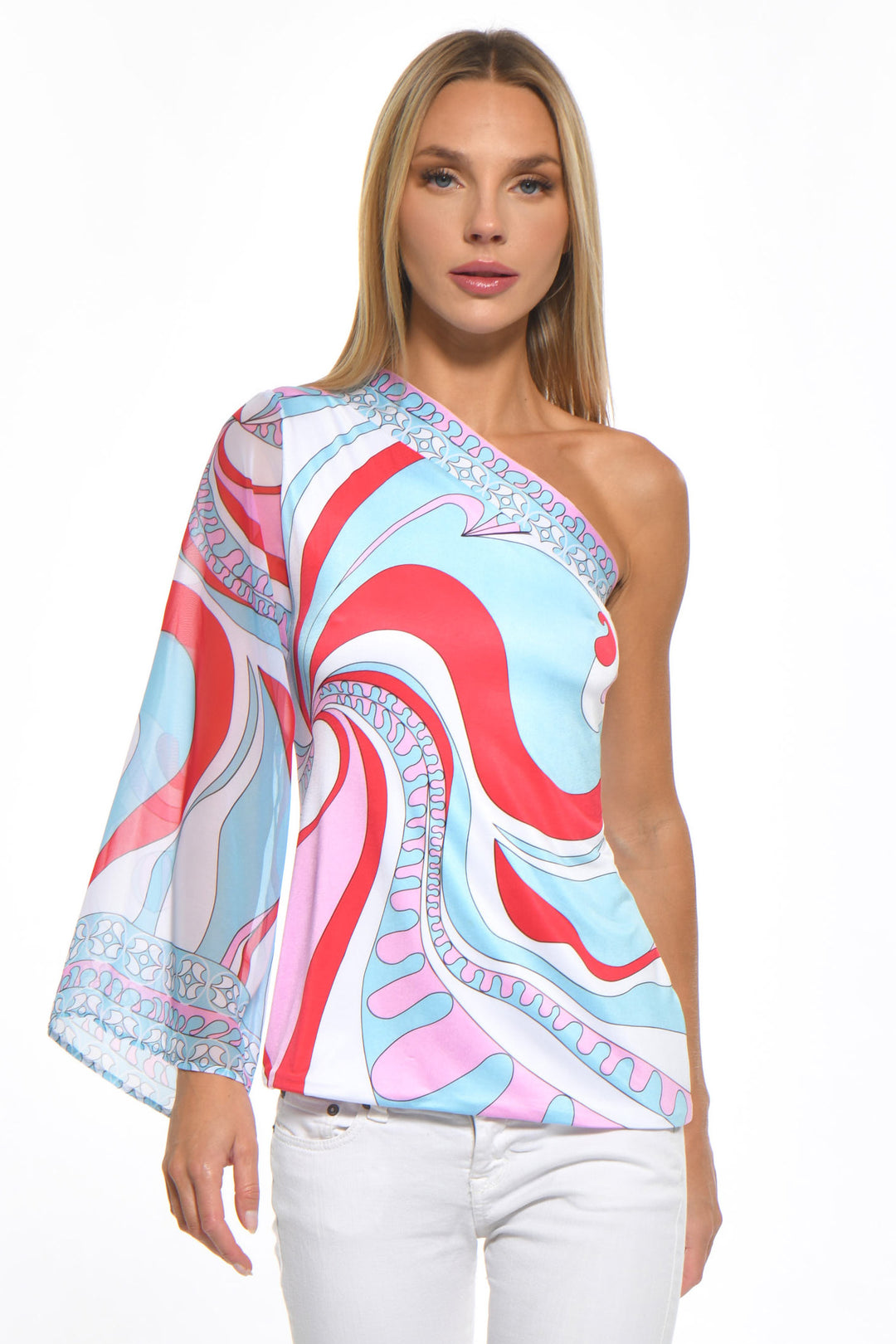 Nikki Chiffon One Shoulder Top