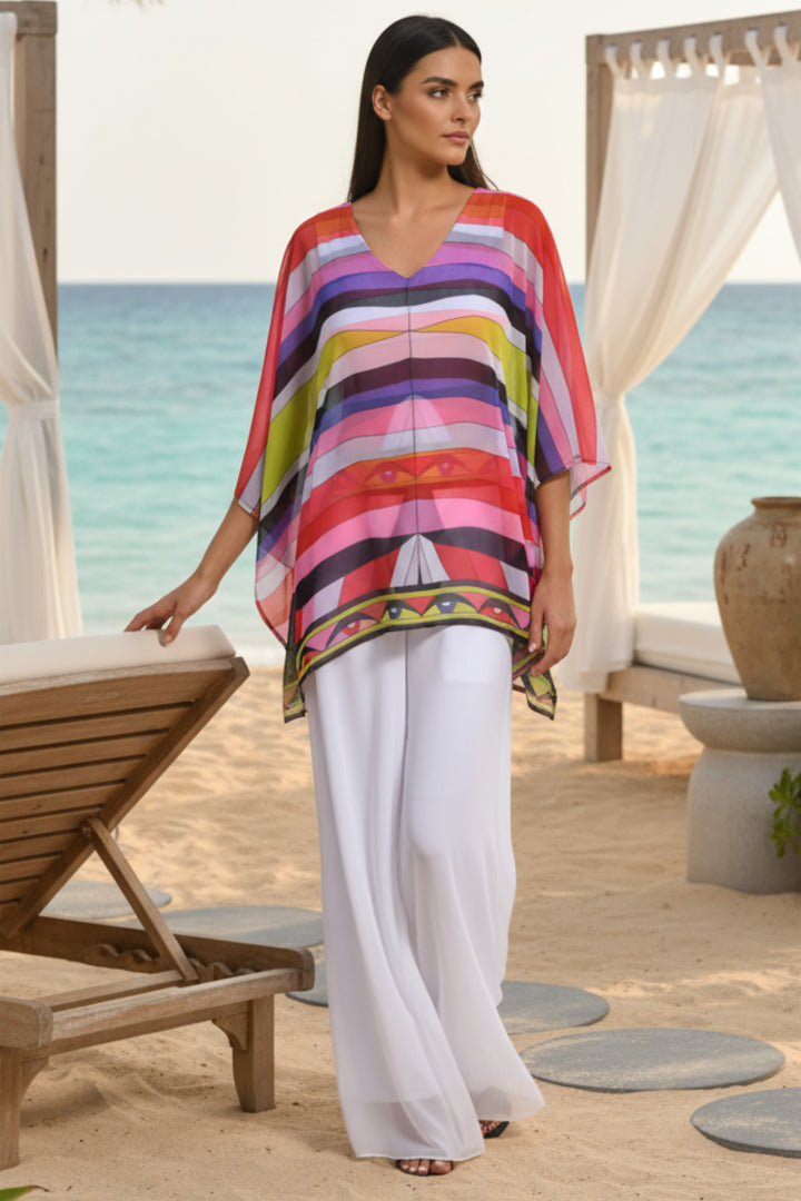 Sofia V Neck Sheer Luxe Top