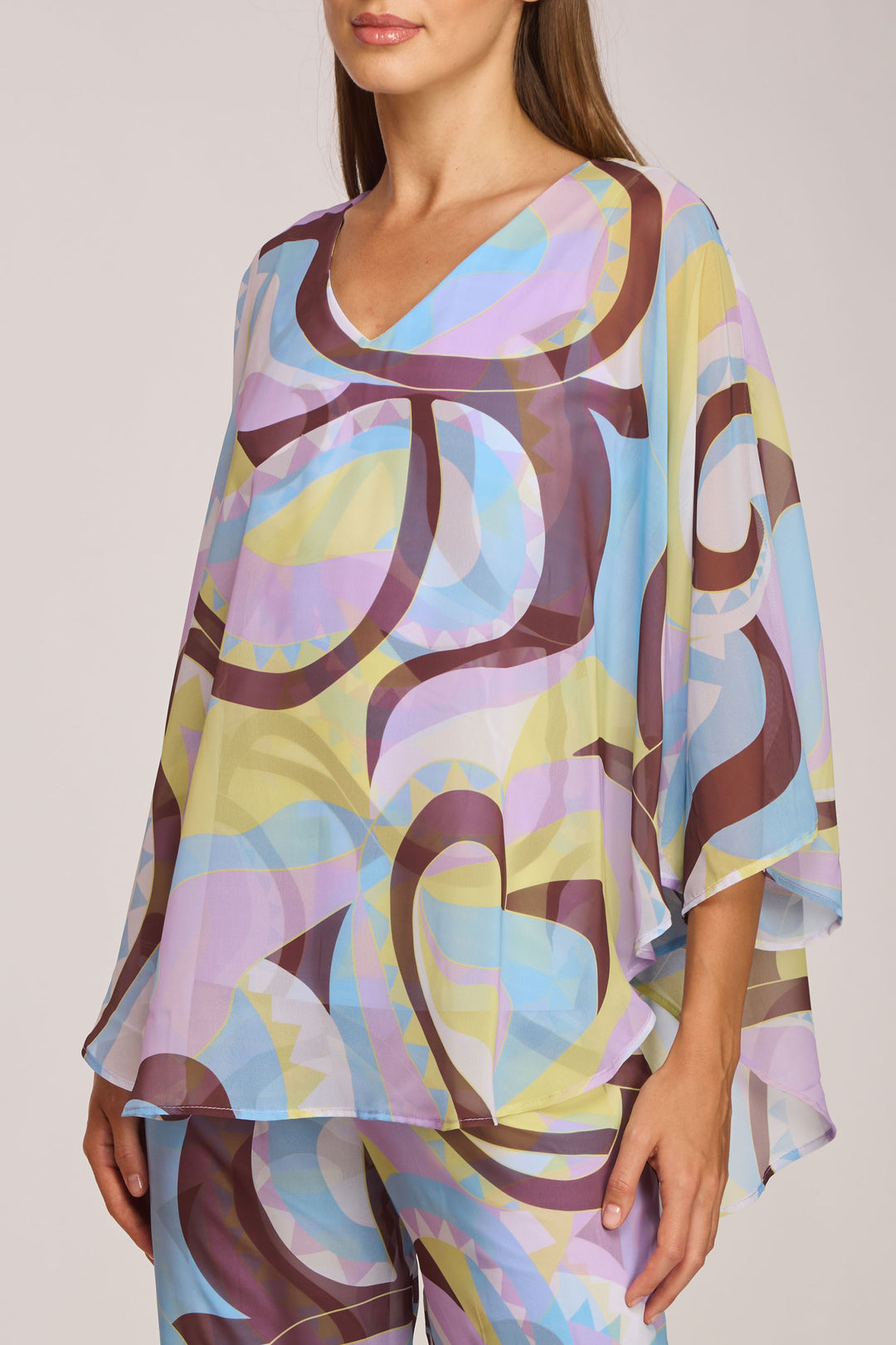 Irma Sheer V Neck Relaxed Blouse