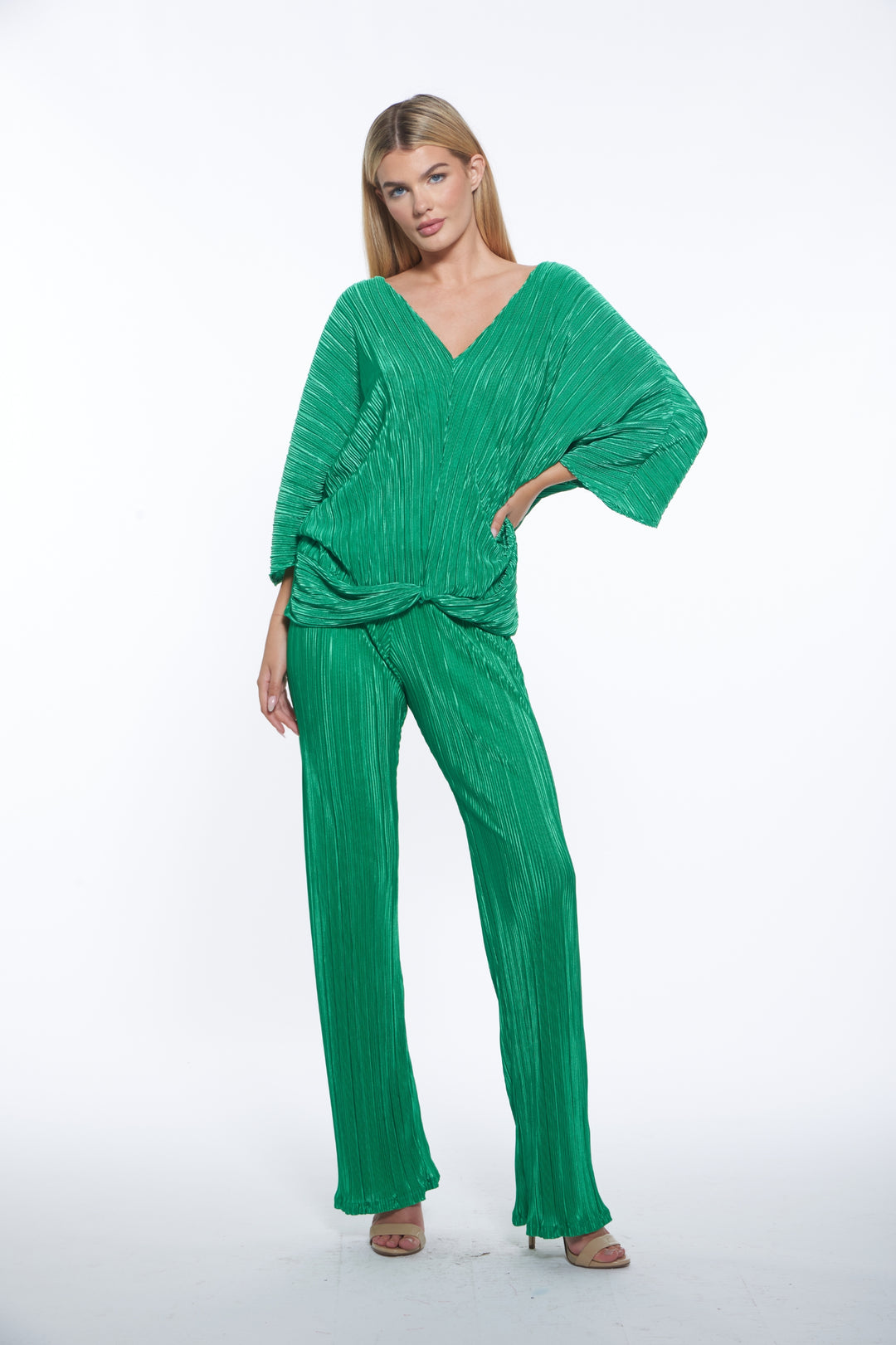 Niro Top - Green Plissé