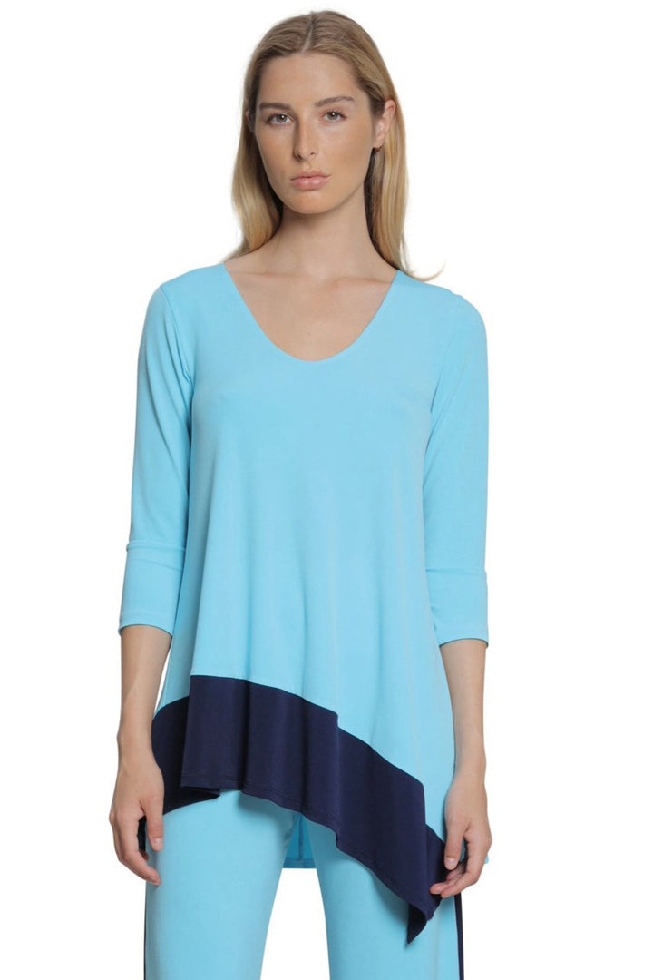 Van Colorblock V Neck Tunic Top