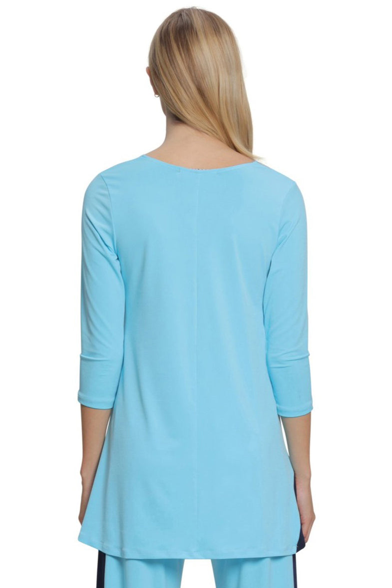 Van Colorblock V Neck Tunic Top