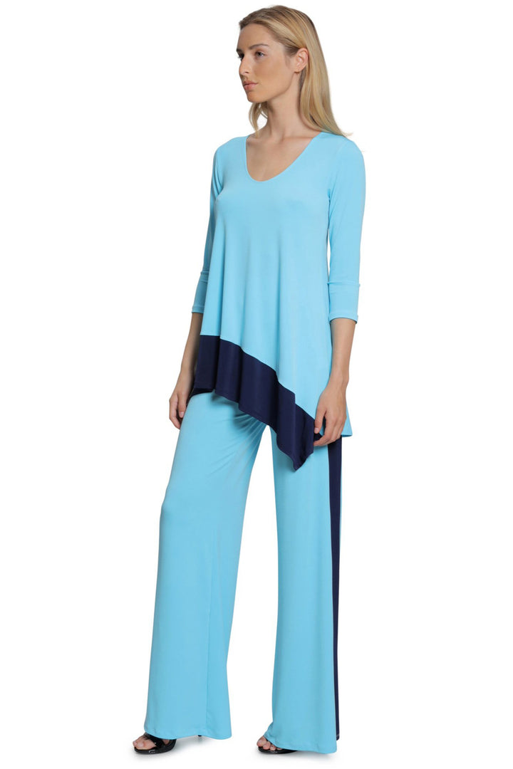 Van Colorblock V Neck Tunic Top