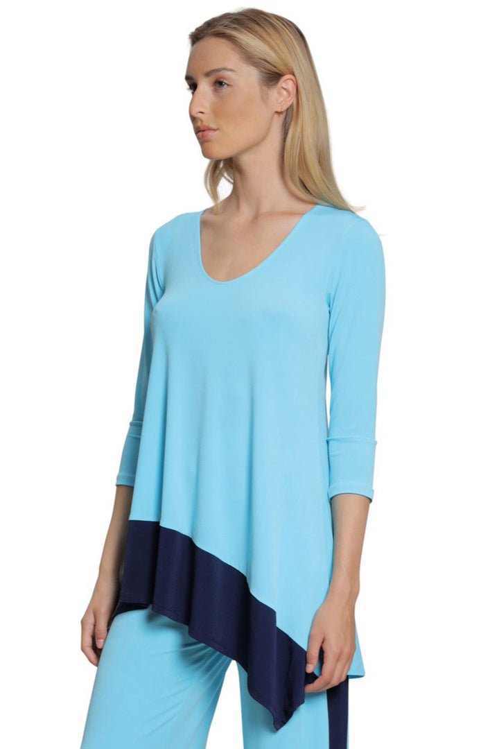 Van Colorblock V Neck Tunic Top