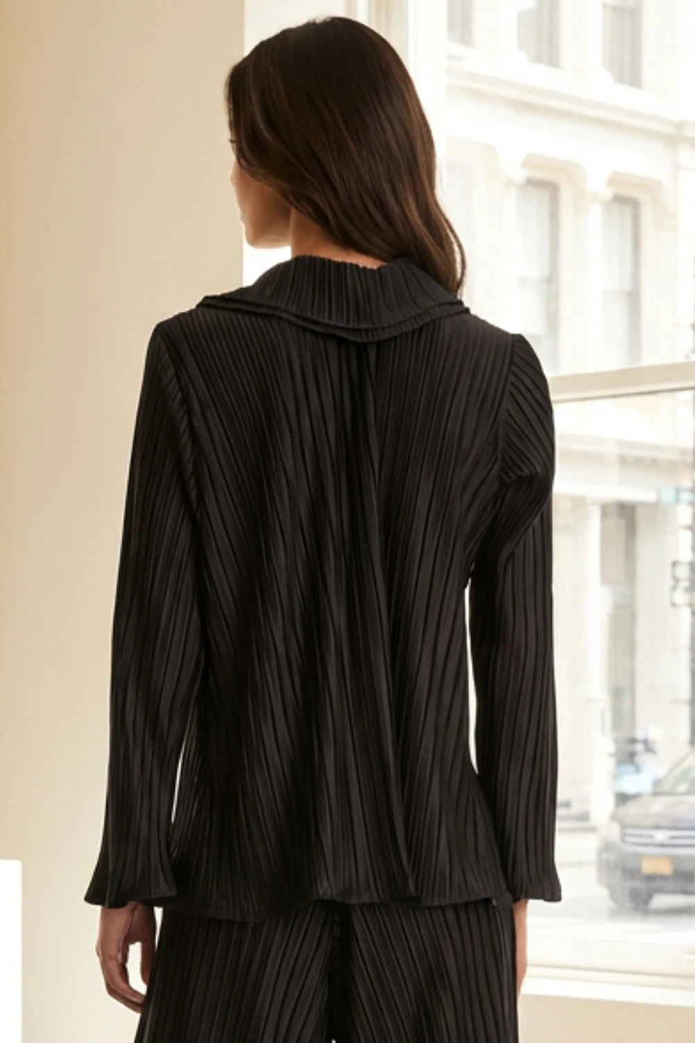 Lori Ruffled V Neck Long Sleeve Top