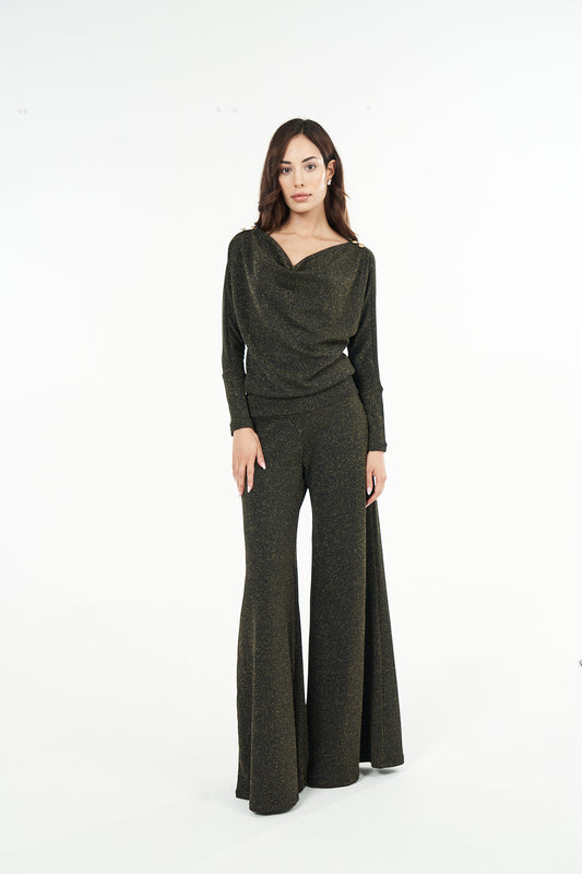 Star Jumpsuit - Gold Metallic