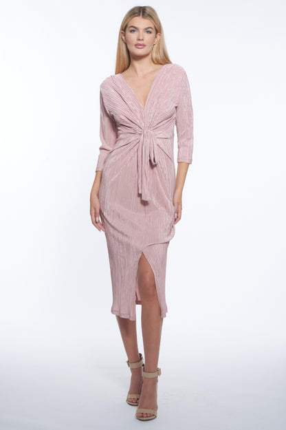 Keller Plissé Midi Dress