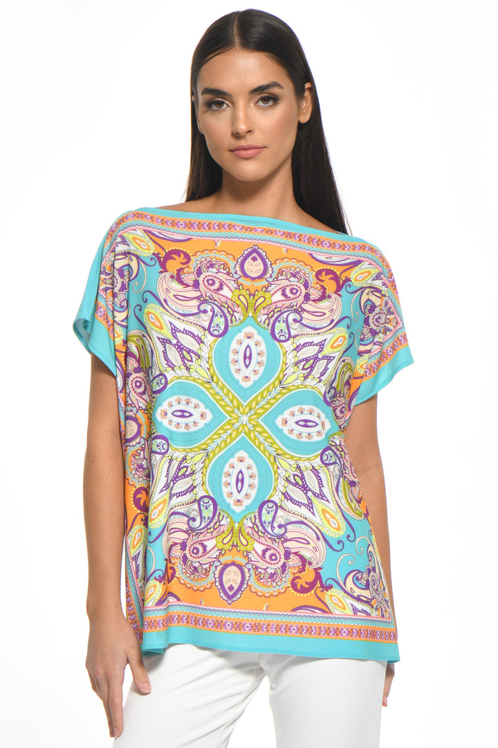 Rina Relaxed Boatneck Signature Tee