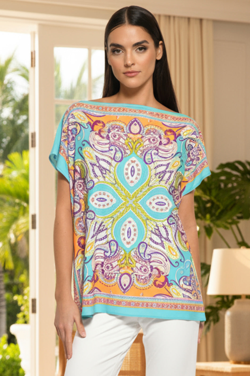 Rina Relaxed Boatneck Signature Tee