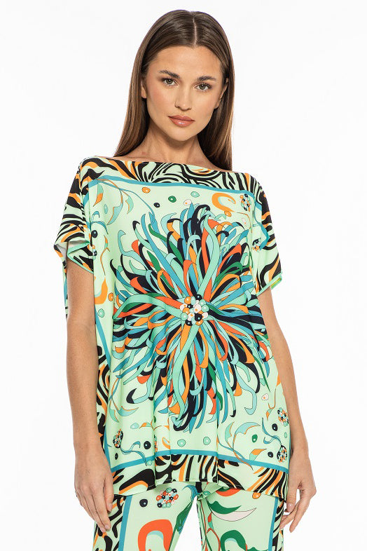 Rina Relaxed Boatneck Signature Tee