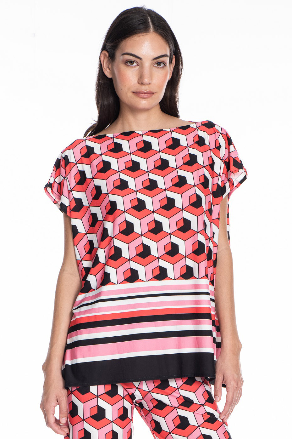 Rina Relaxed Boatneck Signature Tee