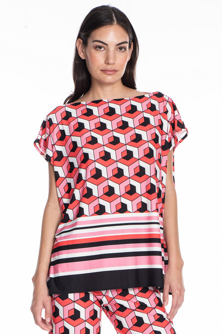 Rina Relaxed Boatneck Signature Tee