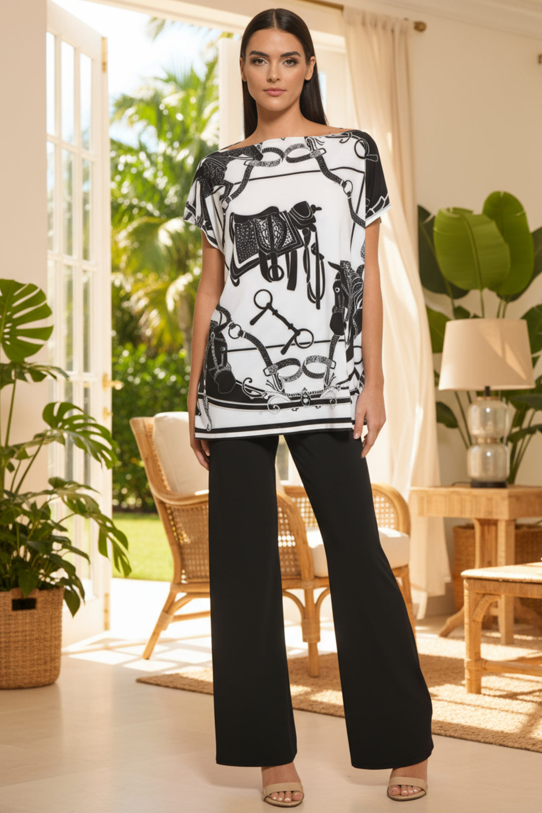 Rina Relaxed Boatneck Signature Tee