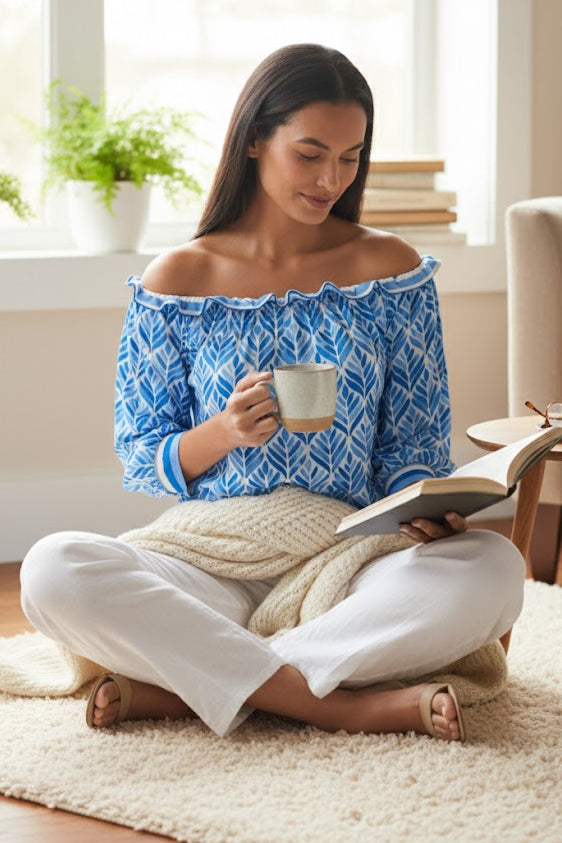 Wilson Ruffled Edge Off The Shoulder Luxe Top