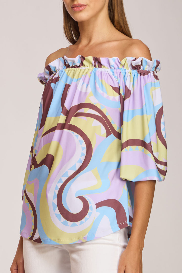 Wilson Ruffled Edge Off The Shoulder Luxe Top