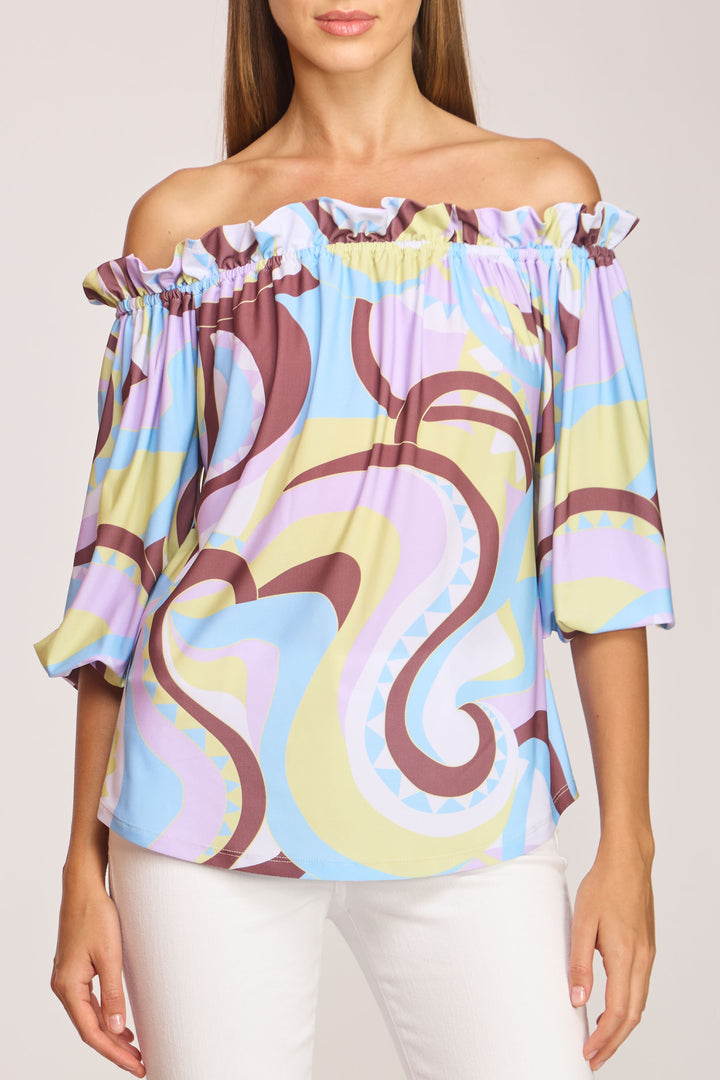 Wilson Ruffled Edge Off The Shoulder Luxe Top