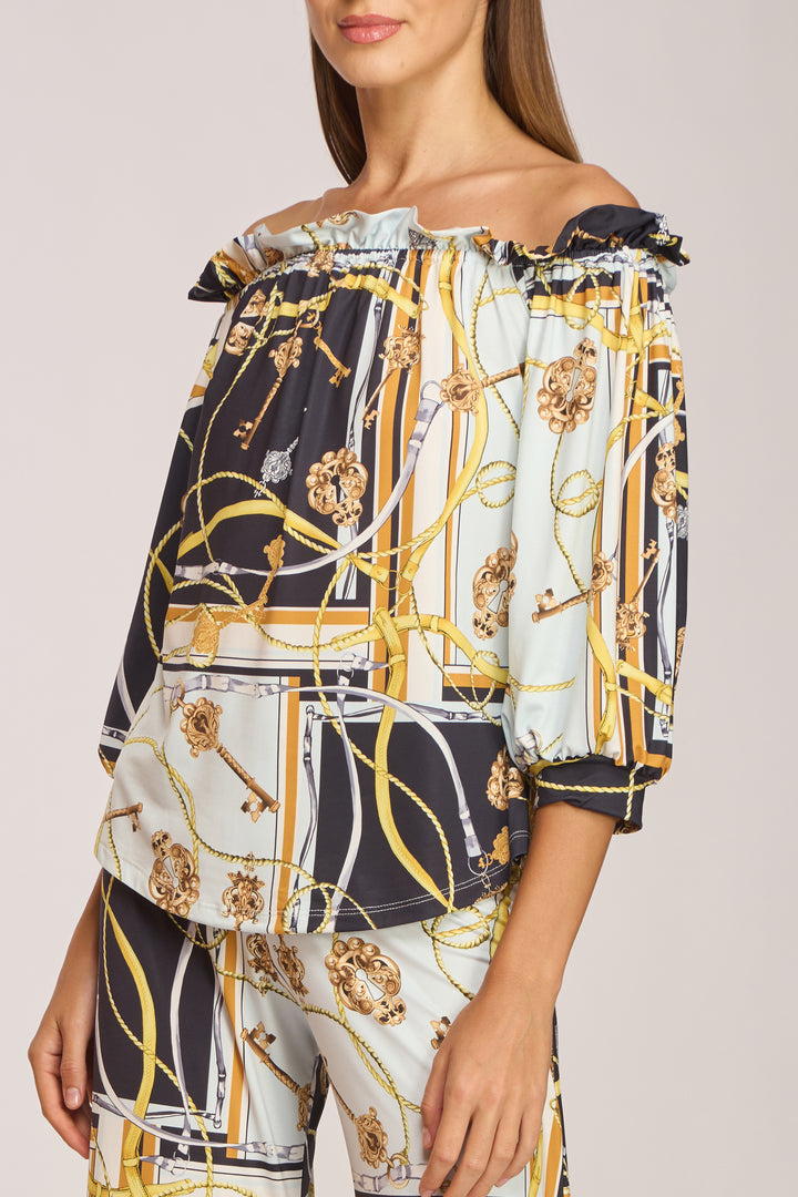 Wilson Ruffled Edge Off The Shoulder Luxe Top