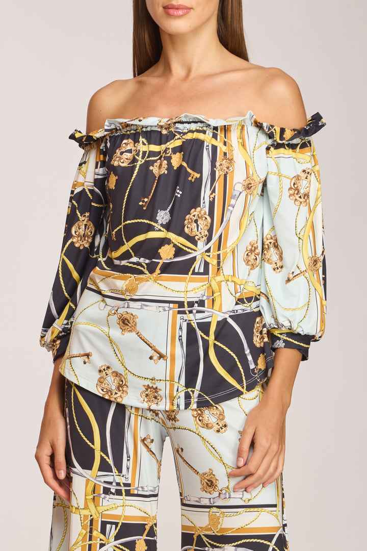 Wilson Ruffled Edge Off The Shoulder Luxe Top